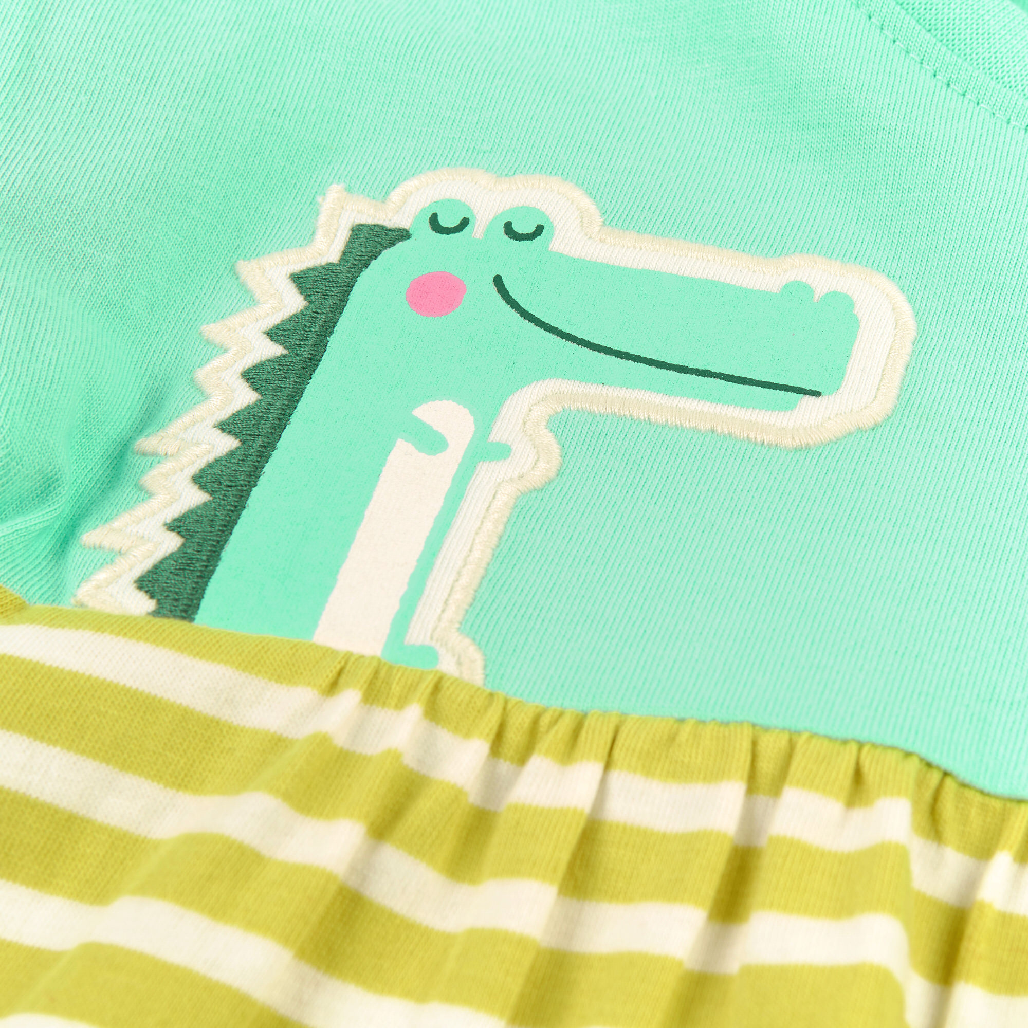 Babykleid Happy Wildlife grün/geringelt