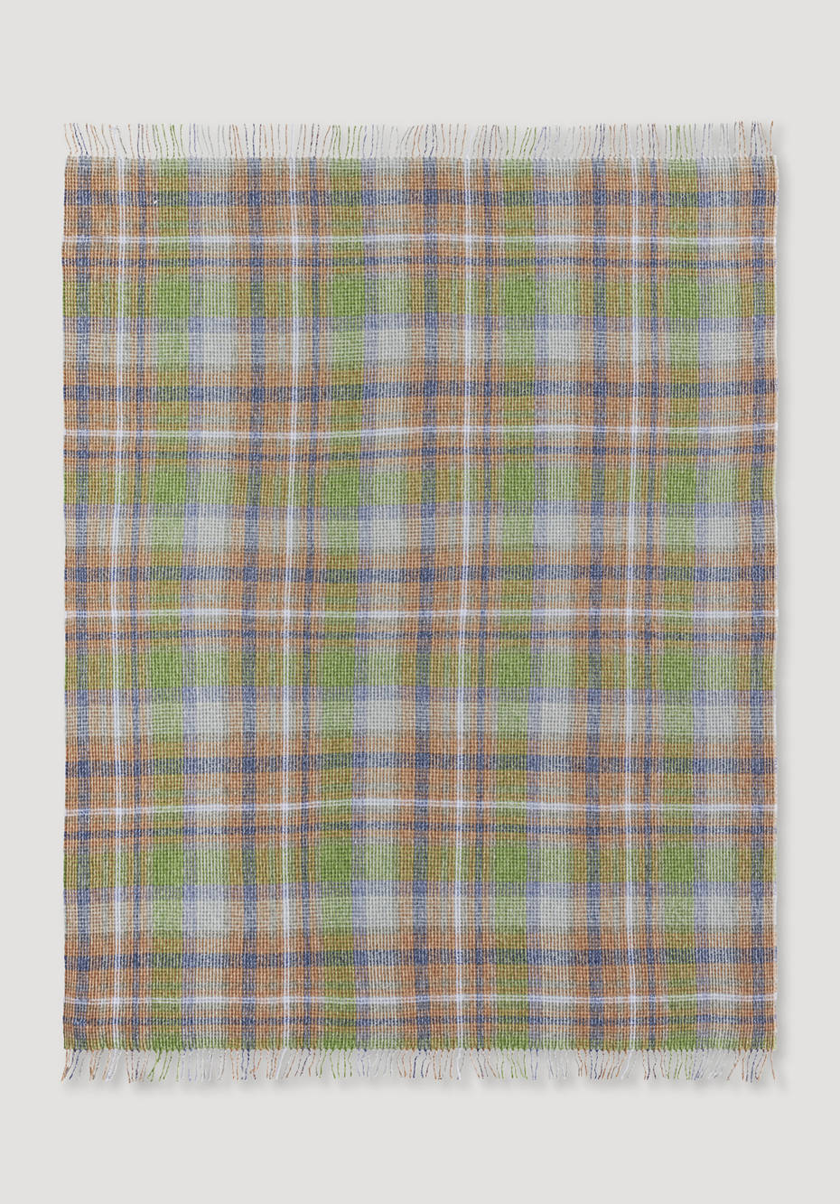 Waffel-Plaid MADRAS aus reiner Bio-Merinowolle