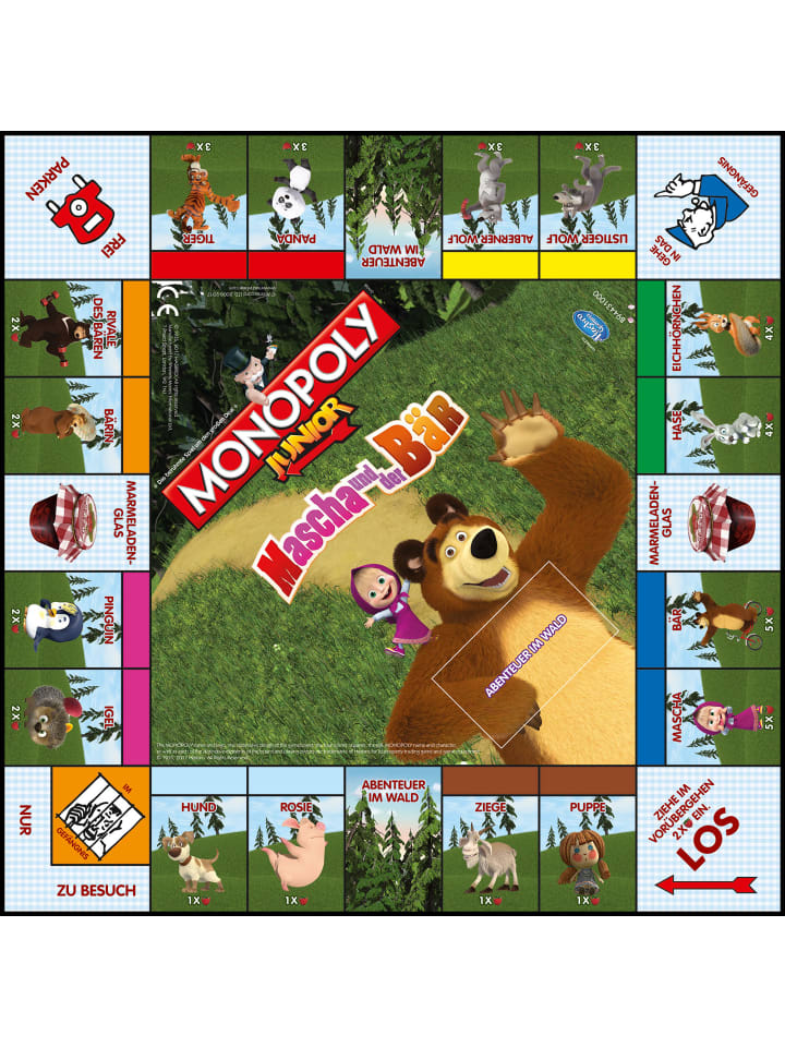 Winning Moves Monopoly Junior Masha und der Bär Brettspiel Gesellschaftsspiel Spiel in bunt günstig kaufen onesize