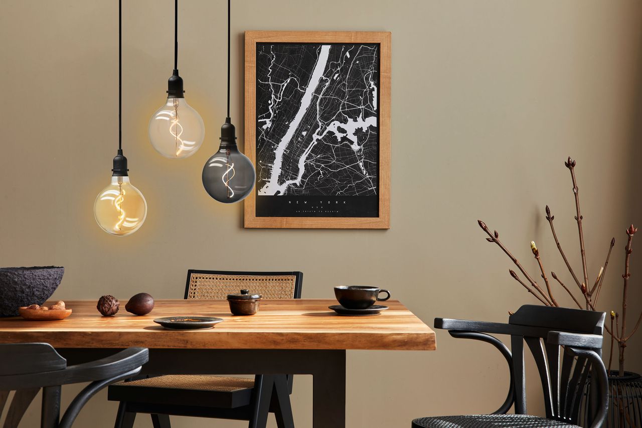 Weles 3er Set Glaskugel Glow klar, gold & smokey mit Netzstecker