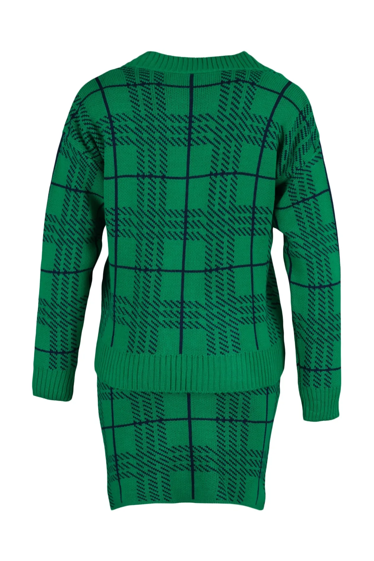 Trendyol Collection  Grünes Jacquard-Strickoberteil- und -unterteil-Set TWOAW23AU00047
