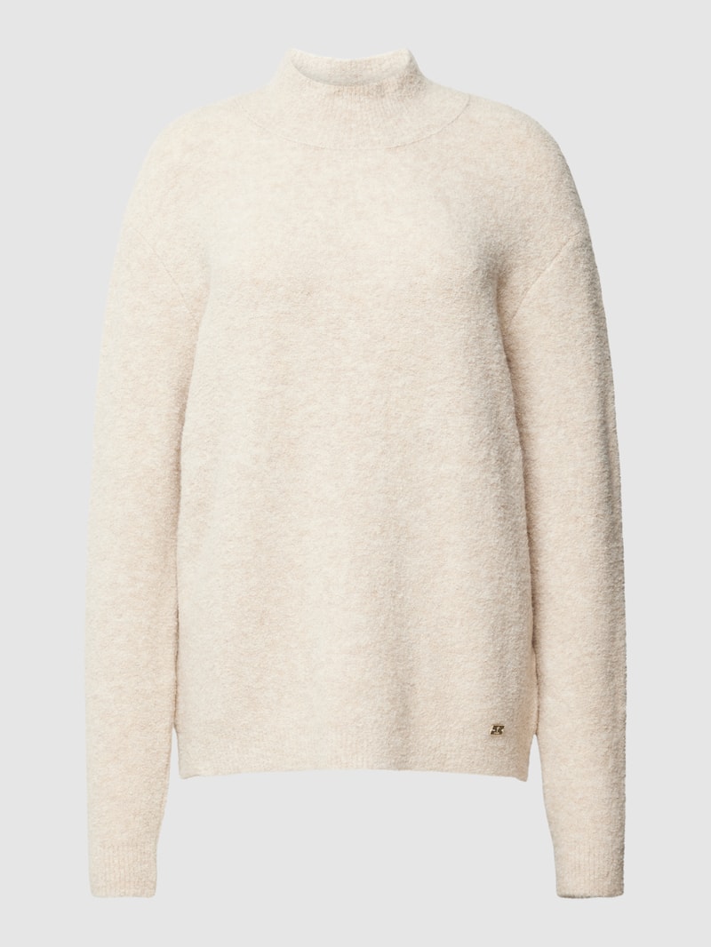 Strickpullover mit Stehkragen in ecru