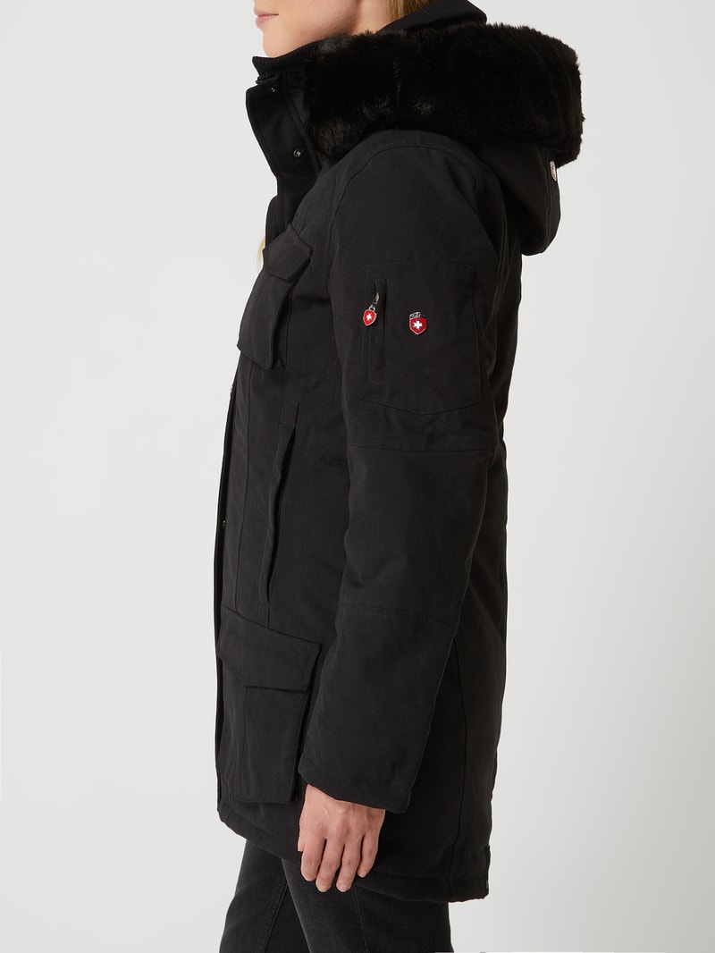 Schneezauber 62 Funktionsjacke mit abnehmbarer Kapuze in schwarz