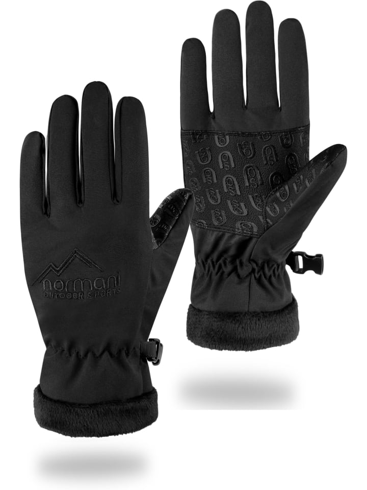 Normani Outdoor Sports Kinder Softshellhandschuhe Tula in Schwarz günstig kaufen