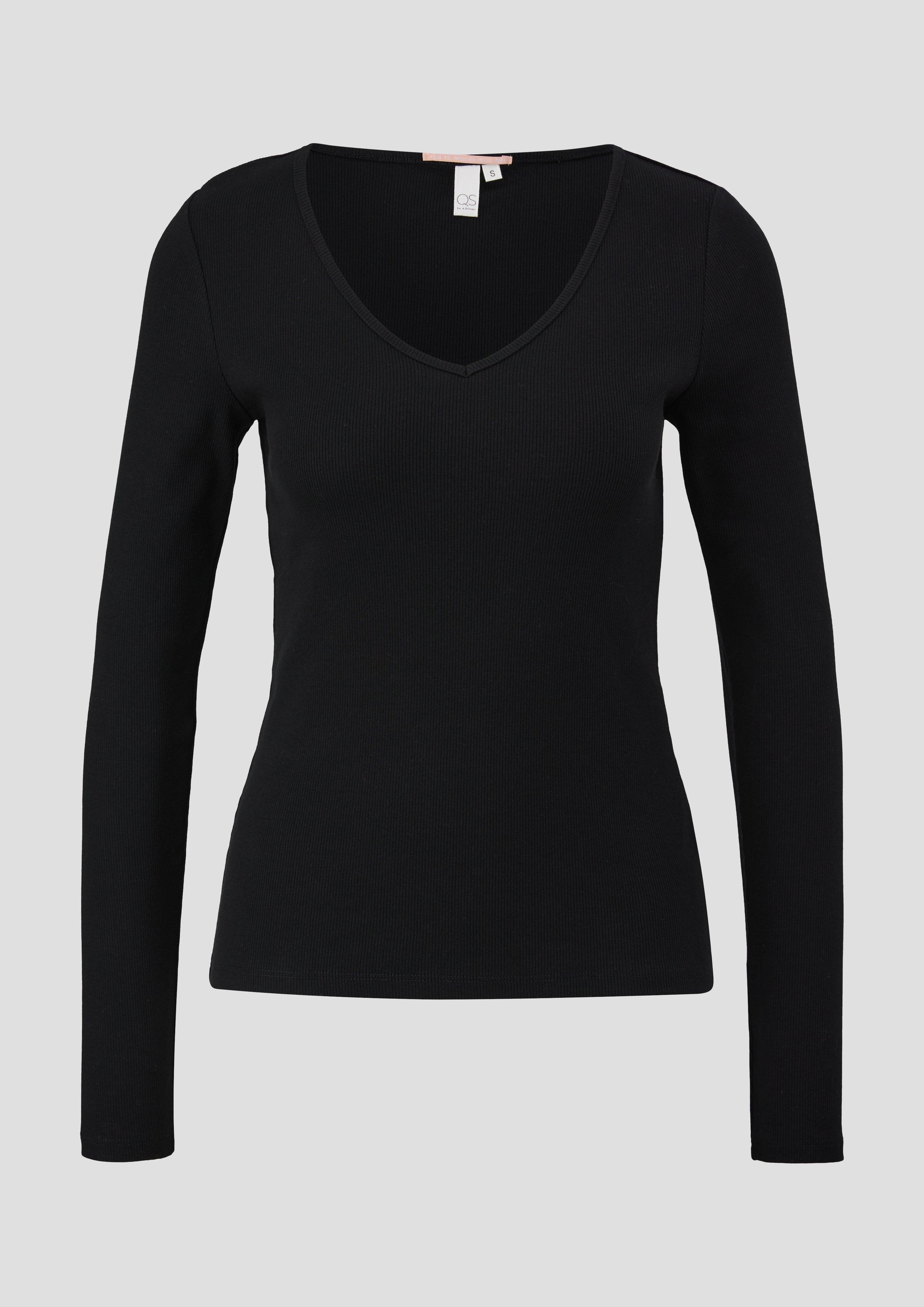 Geripptes Longsleeve aus Baumwollstretch  2138339-9999