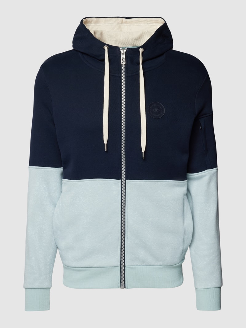 Sweatjacke im Colour-Blocking-Design in marineblau