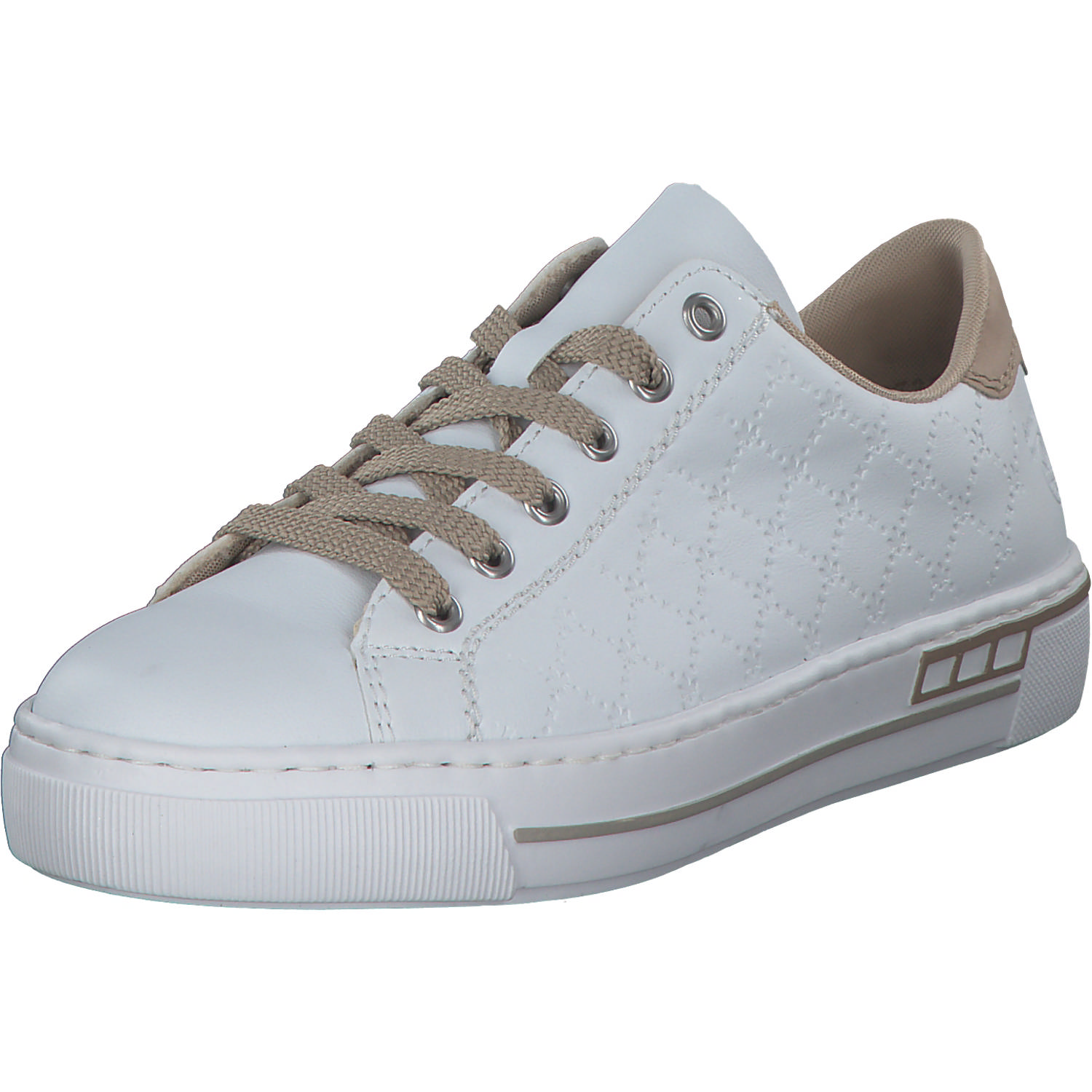 Rieker L88W2, Schnürschuhe, Damen, weiss/Rosa/Beige