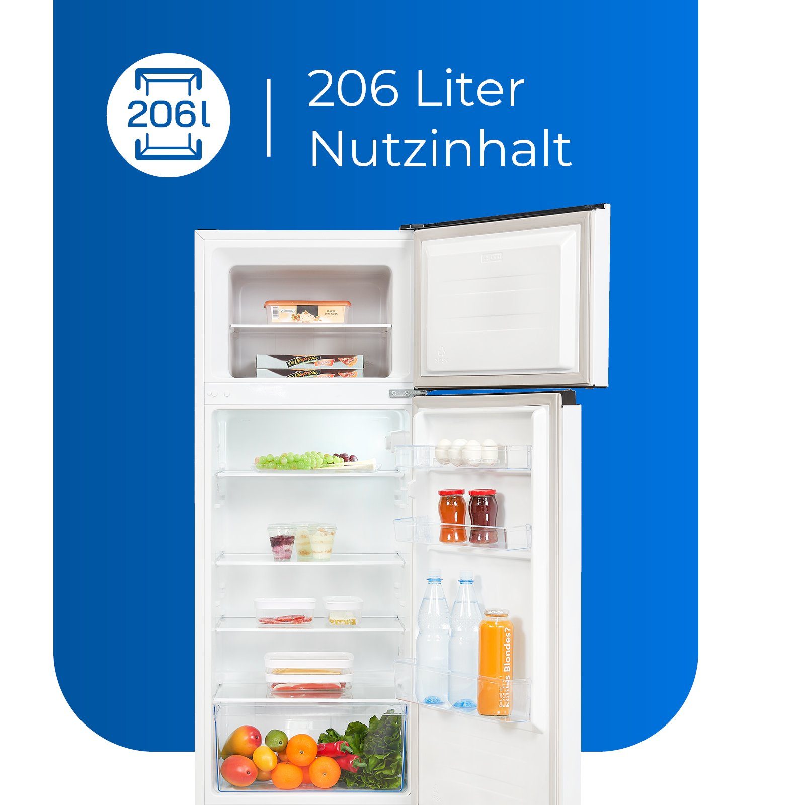 exquisit Kühl-/Gefrierkombination KGC270-45-010E, 143.5 cm hoch, 55 cm breit, starker Alleskönner für Ihren Haushalt