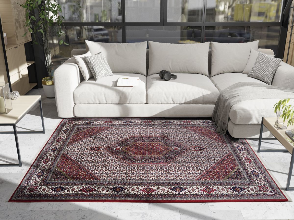 Webteppich Cem Bidjar Creme-Rot 80 x 150 cm