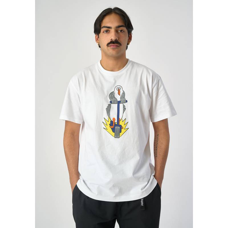 Cleptomanicx Scooter Gull Printshirt Herren