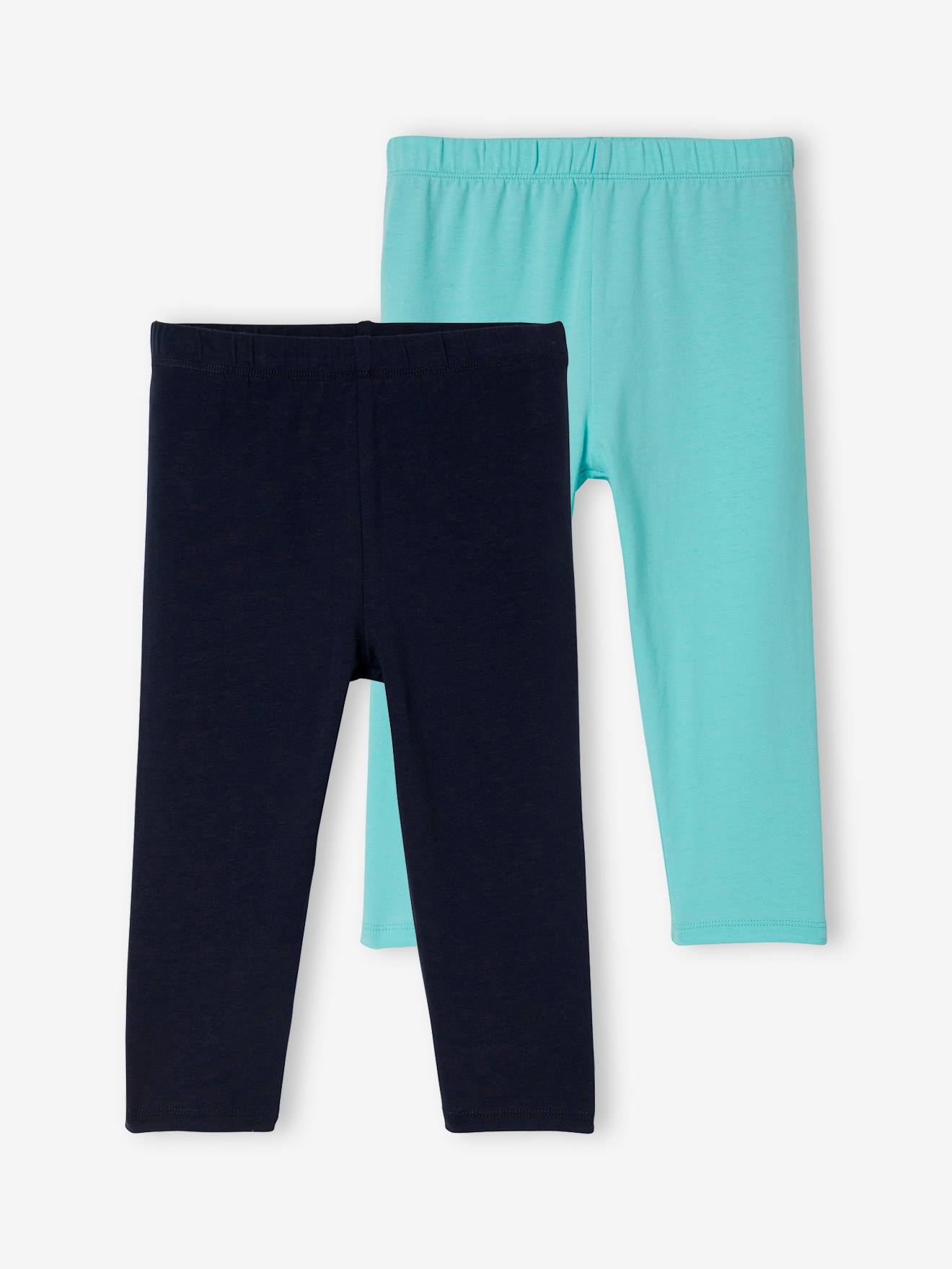 Lot de 2 leggings Basics fille mi-mollets mauve