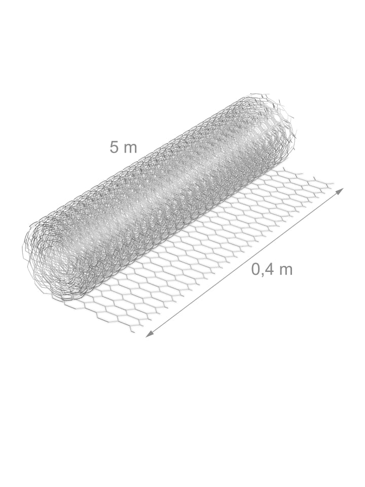 relaxdays Maschendrahtzaun in Silber - (B)5 x (H)0,4 m günstig kaufen onesize