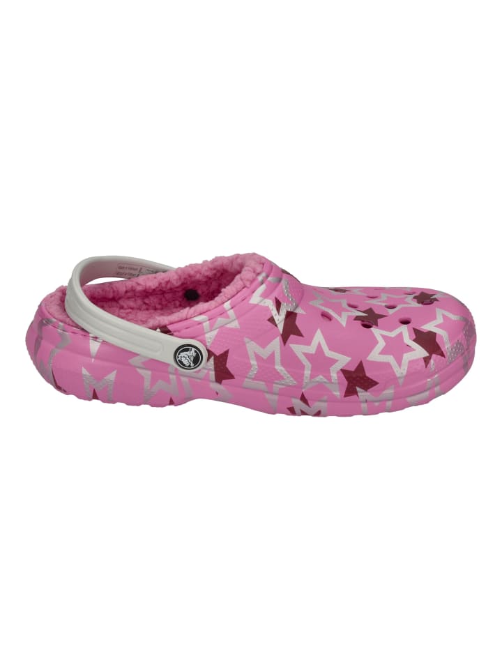 Crocs Hausschuhe CLASSIC LINED DISCO DANCE PARTY CLOG KIDS in rosa günstig kaufen