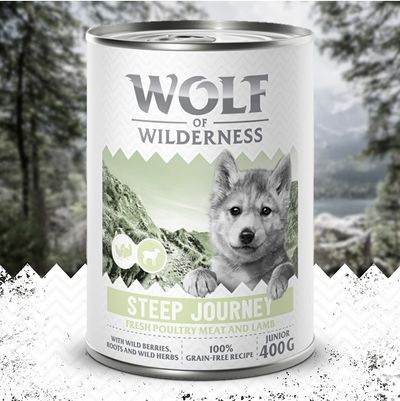 Wolf of Wilderness Junior 6 x 400 g - Mit viel frischem Geflügel