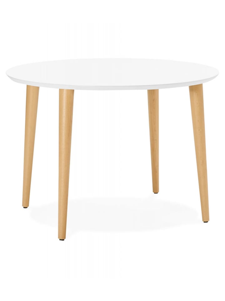 KADIMA DESIGN Runder Ausziehbarer Esstisch | Wohnzimmertisch in Weiß Buche günstig kaufen onesize