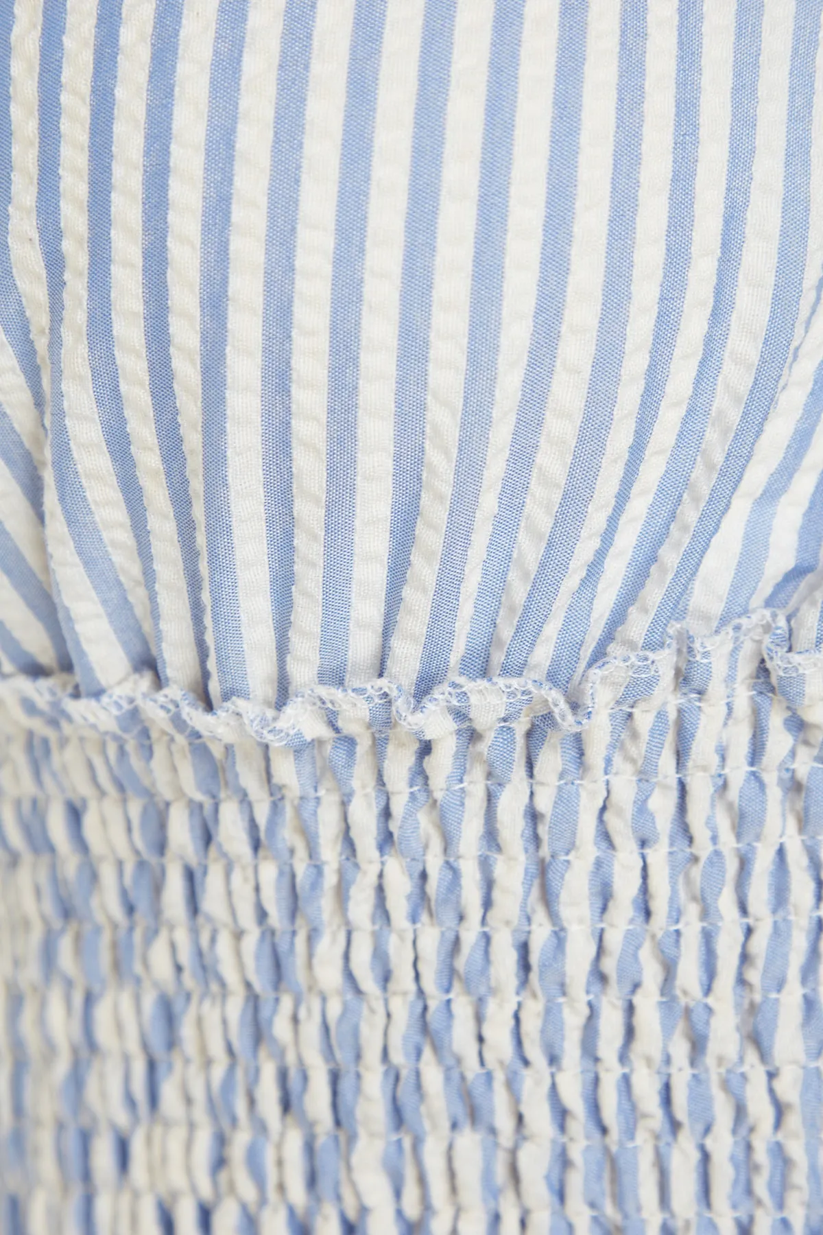 Trendyol Collection  Blaue Bluse mit gewebtem Gipe-Detail TBESS21BZ1901
