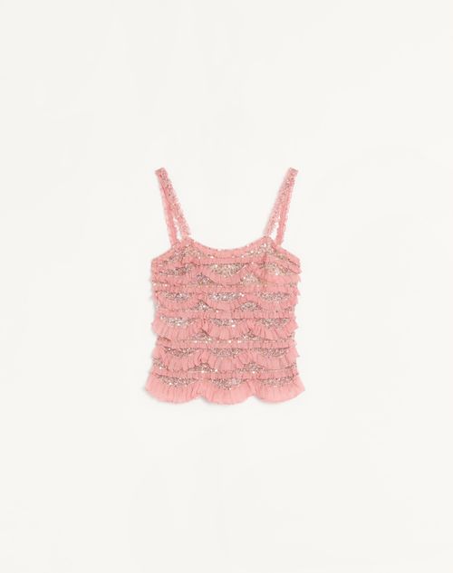Broderet illusionstyltop