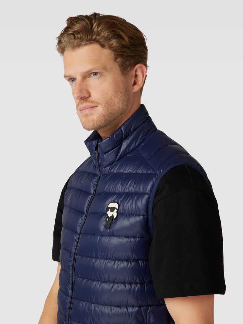 Weste mit Logo-Patch in marineblau