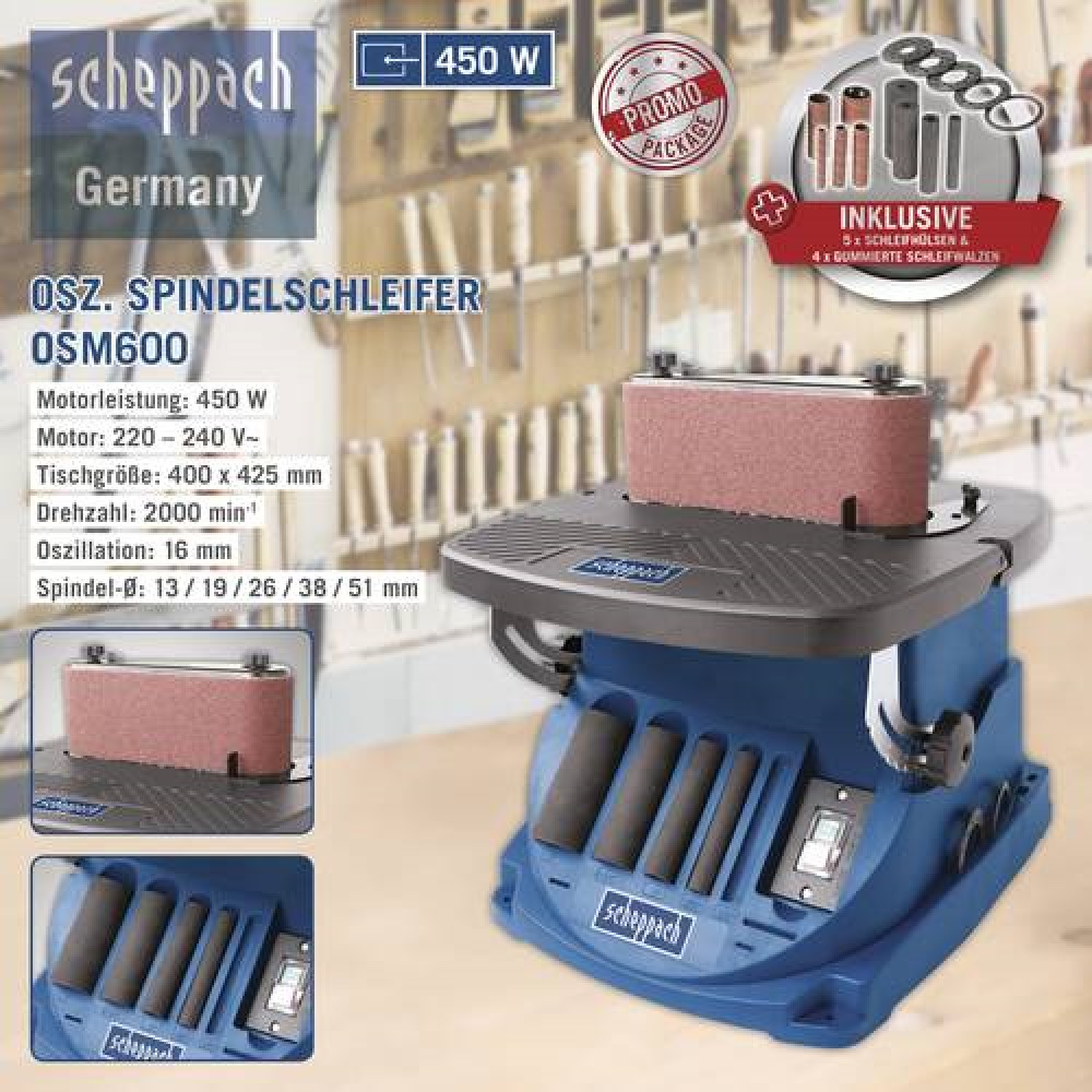 Scheppach Oszillierende Spindelschleifmaschine OSM600
