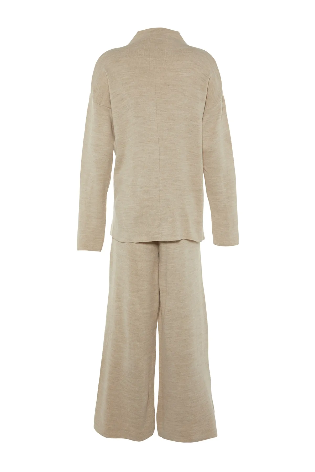 Trendyol Collection  Beiges Strickoberteil und -unterteil im Set mit normaler Hose TWOAW21AU0060