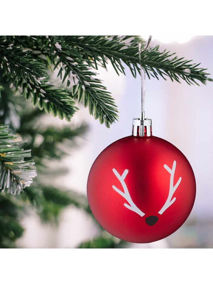 relaxdays 103-tlg. Weihnachtskugeln Set in Rot/ Weiß günstig kaufen onesize