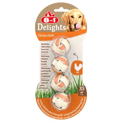2 x 8in1 Delights + 36 g (4 Stück) Kaubälle mit Huhn gratis!