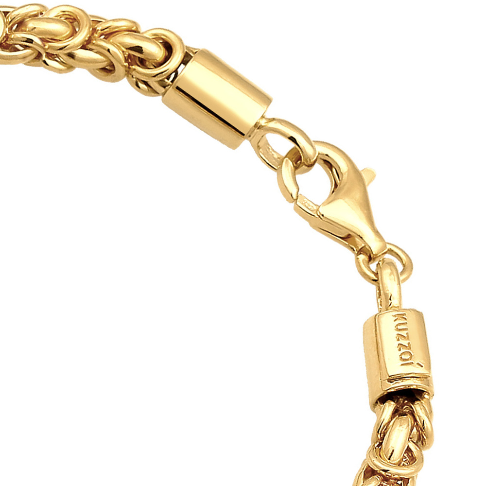 KUZZOI KUZZOI Bracelet Maillons hommes de base Massif en argent sterling 925 Bracelet