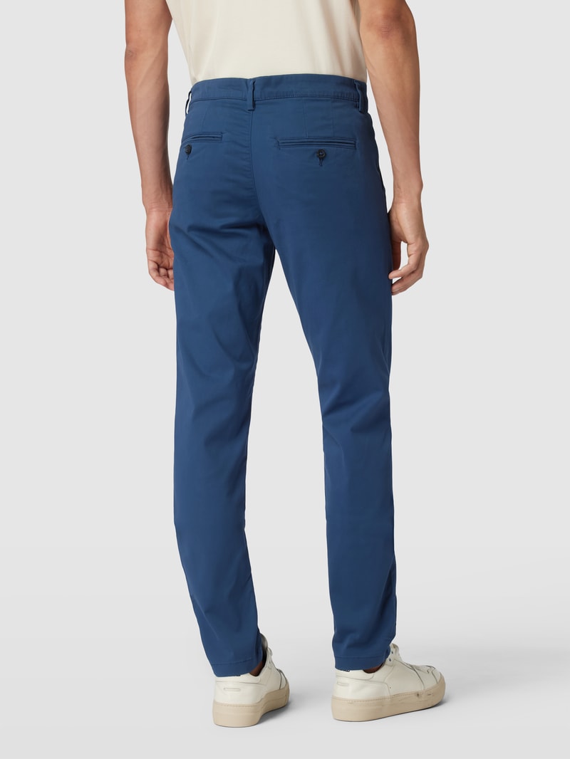 Slim Fit Stoffhose in unifarbenem Design Modell 'Miles' in blau