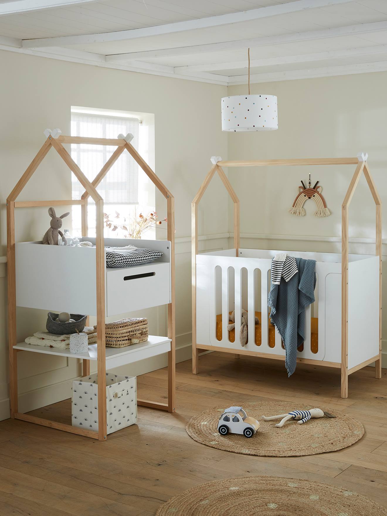 Vertbaudet Baby Kombi-Hausbett KOKOSNUSS - sand