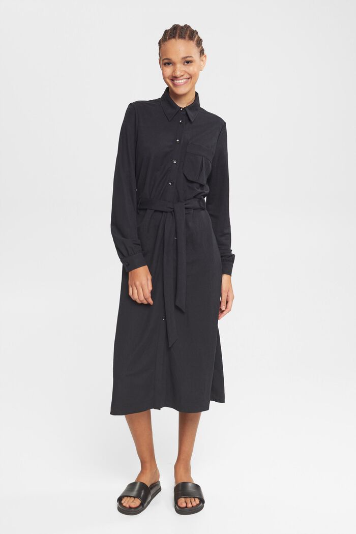 Hemdblusenkleid mit Bindegürtel