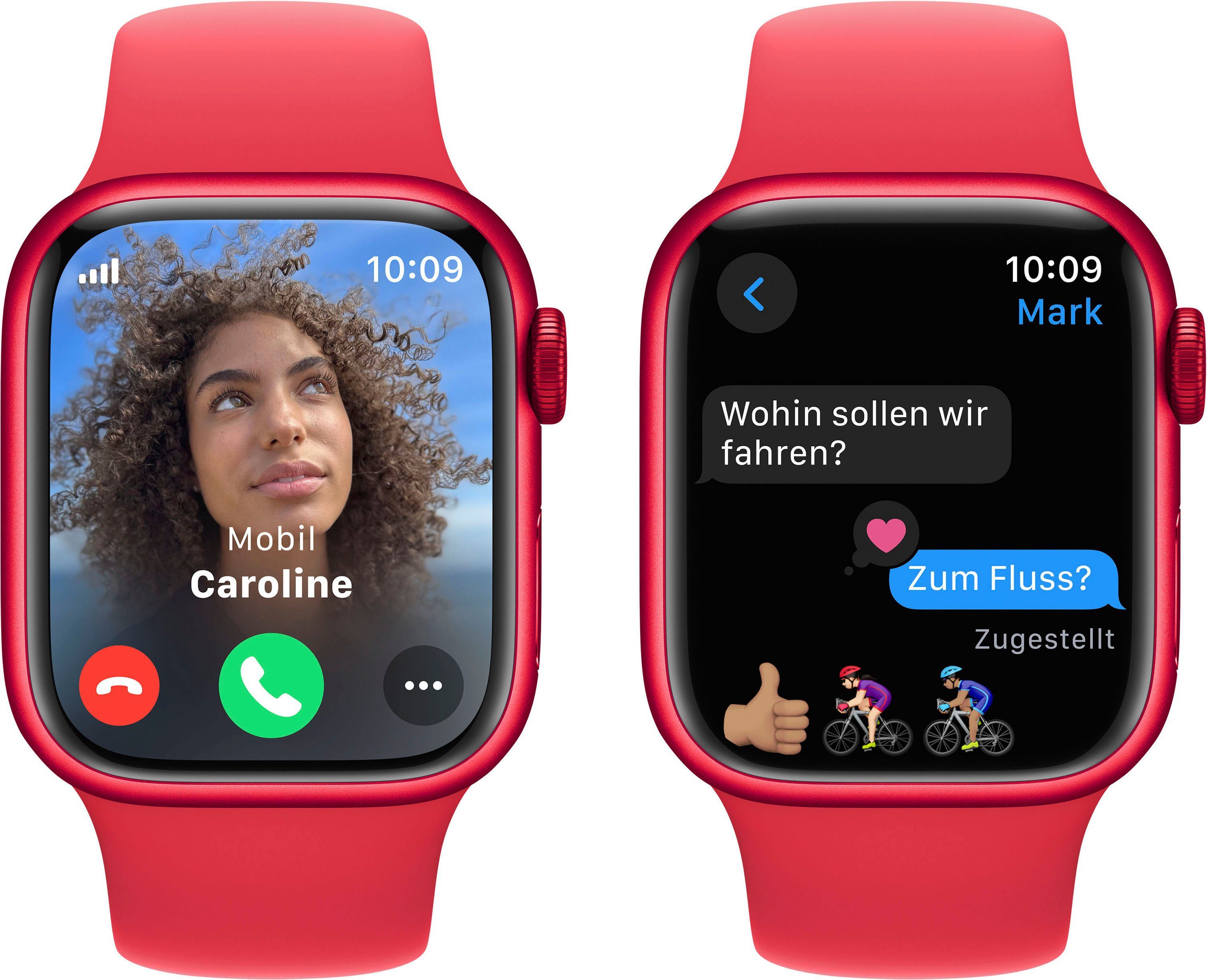Apple Watch Series 9 GPS + Cellular Smartwatch (4,1 cm/1,6 Zoll, Watch OS 10), Sport Band