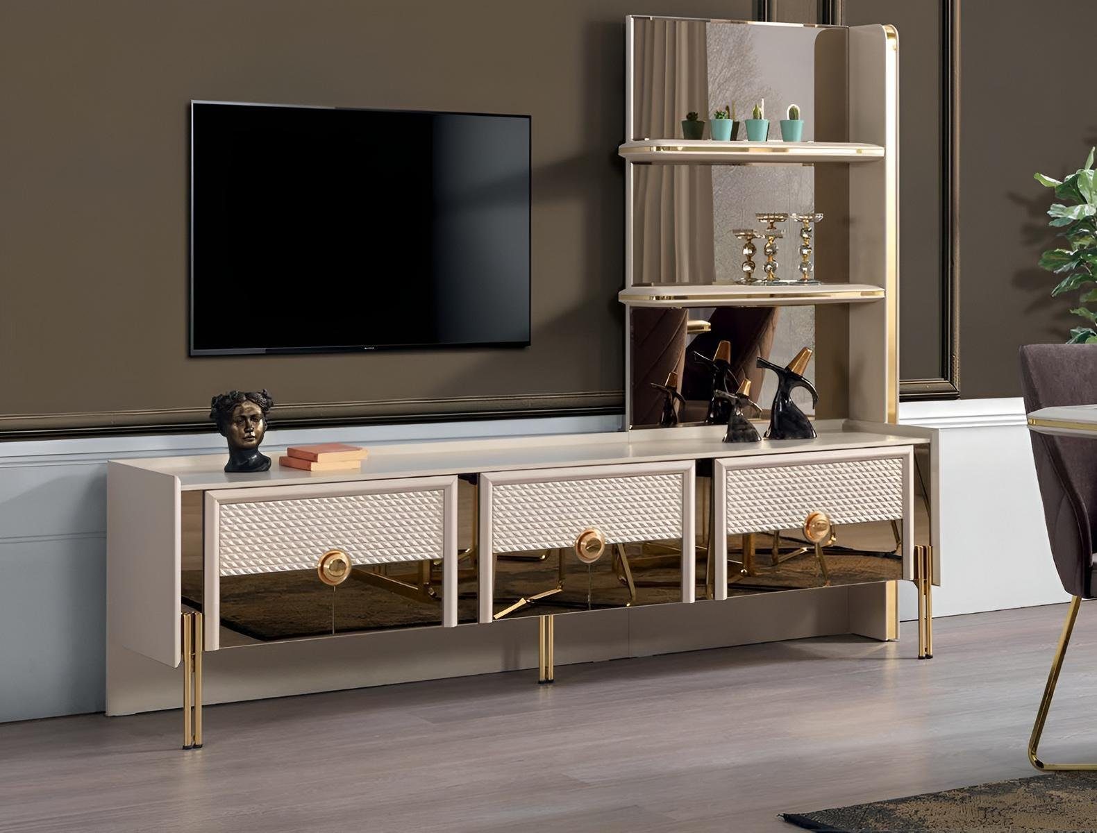 JVmoebel Wohnwand Wohnwand TV-Ständer Sideboard Designer Möbel Moderne Wohnzimmer, (Wohnwand), Made In Europe