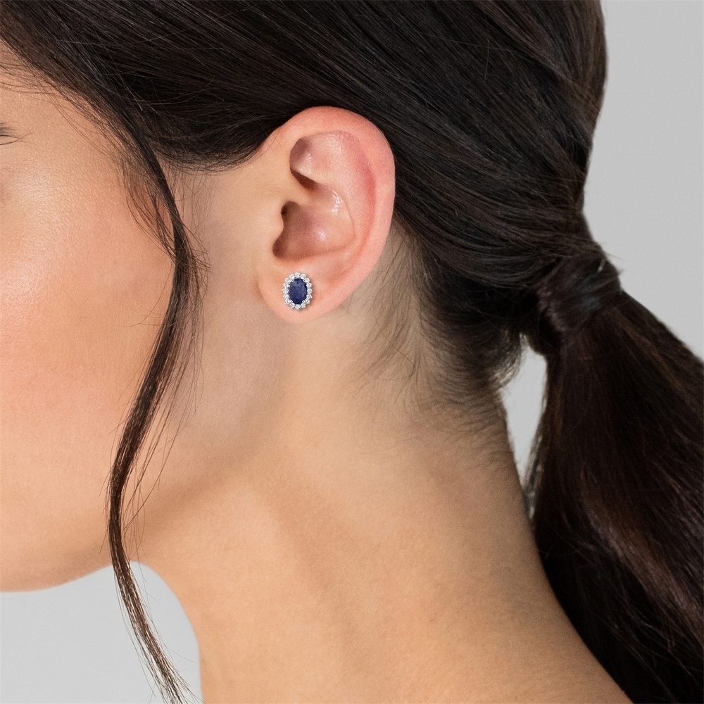 Rafaela Donata Boucles doreilles Argent sterling Saphir (verre rempli) en Argent Bijoux