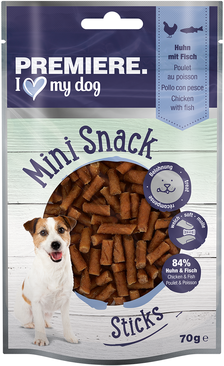 PREMIERE Snacks PREMIERE Mini Sticks Huhn & Fisch 6x70g