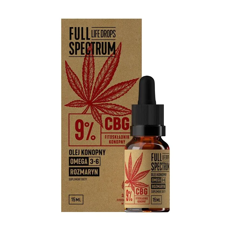 Aceite de cáñamo con CBD de espectro completo + 9 % de CBDa 15 ml