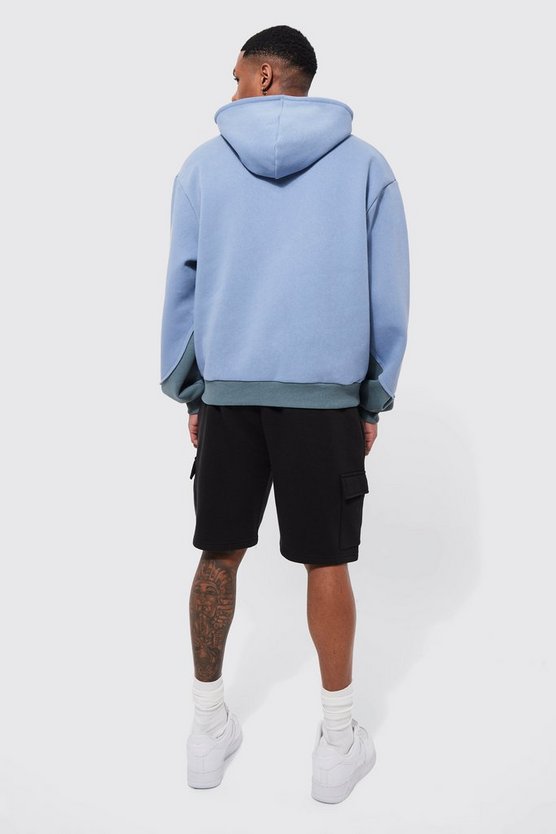 Lockere mittellange Basic Jersey Cargo-Shorts
