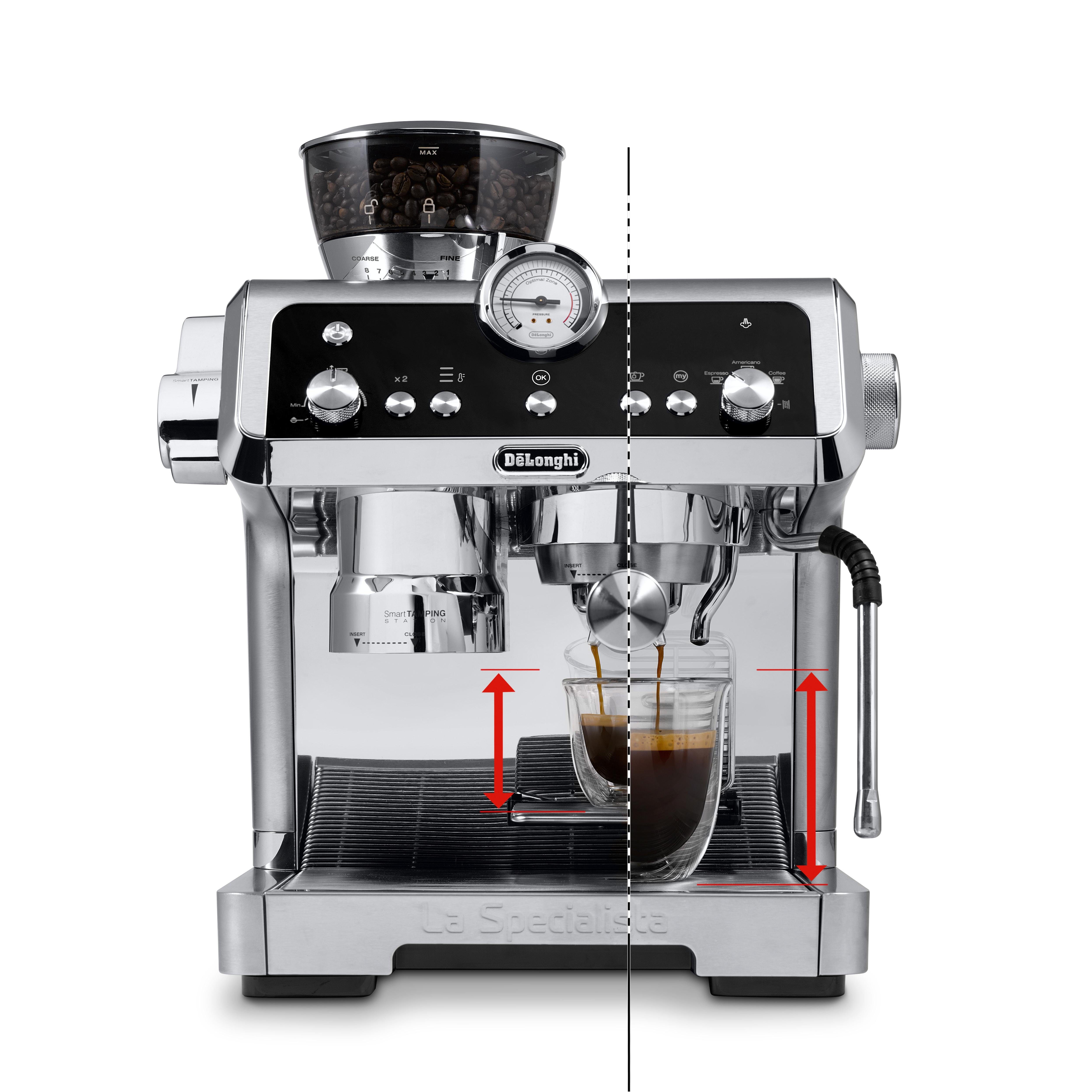 De'Longhi Siebträgermaschine La Specialista Prestigio EC 9355 metall (EC9355.M), SensorGRINDING Technology, Tamper, 2l Wassertank, Dampflanze