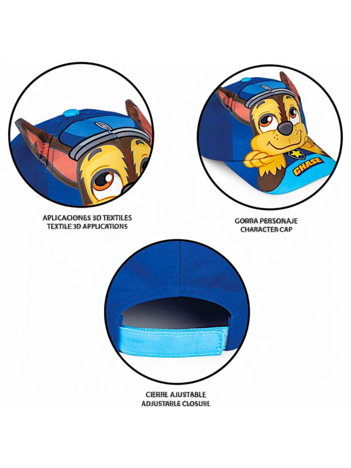 Paw Patrol Basecap Paw Patrol Chase mit 3D Ohren in Blau günstig kaufen 53 cm