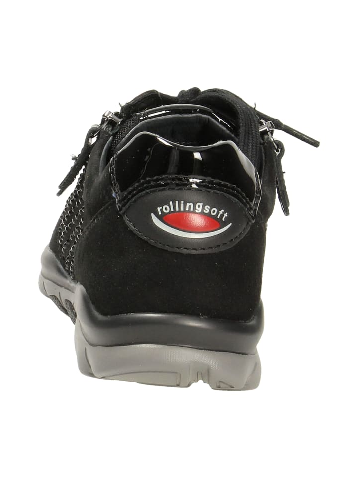 rollingsoft Komfort Schnürschuhe in Schwarz günstig kaufen