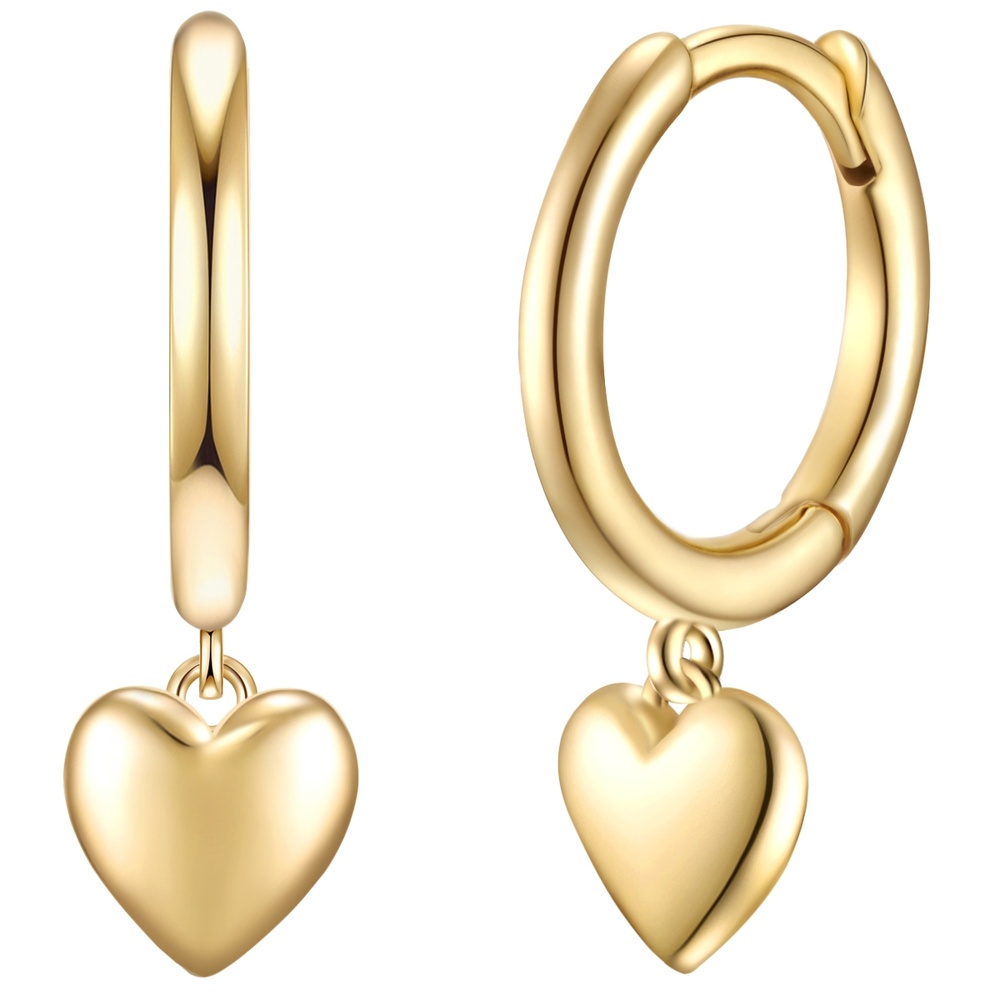 Glanzstücke München Créoles en argent Coeur Argent sterling en Or jaune Boucles d'oreilles