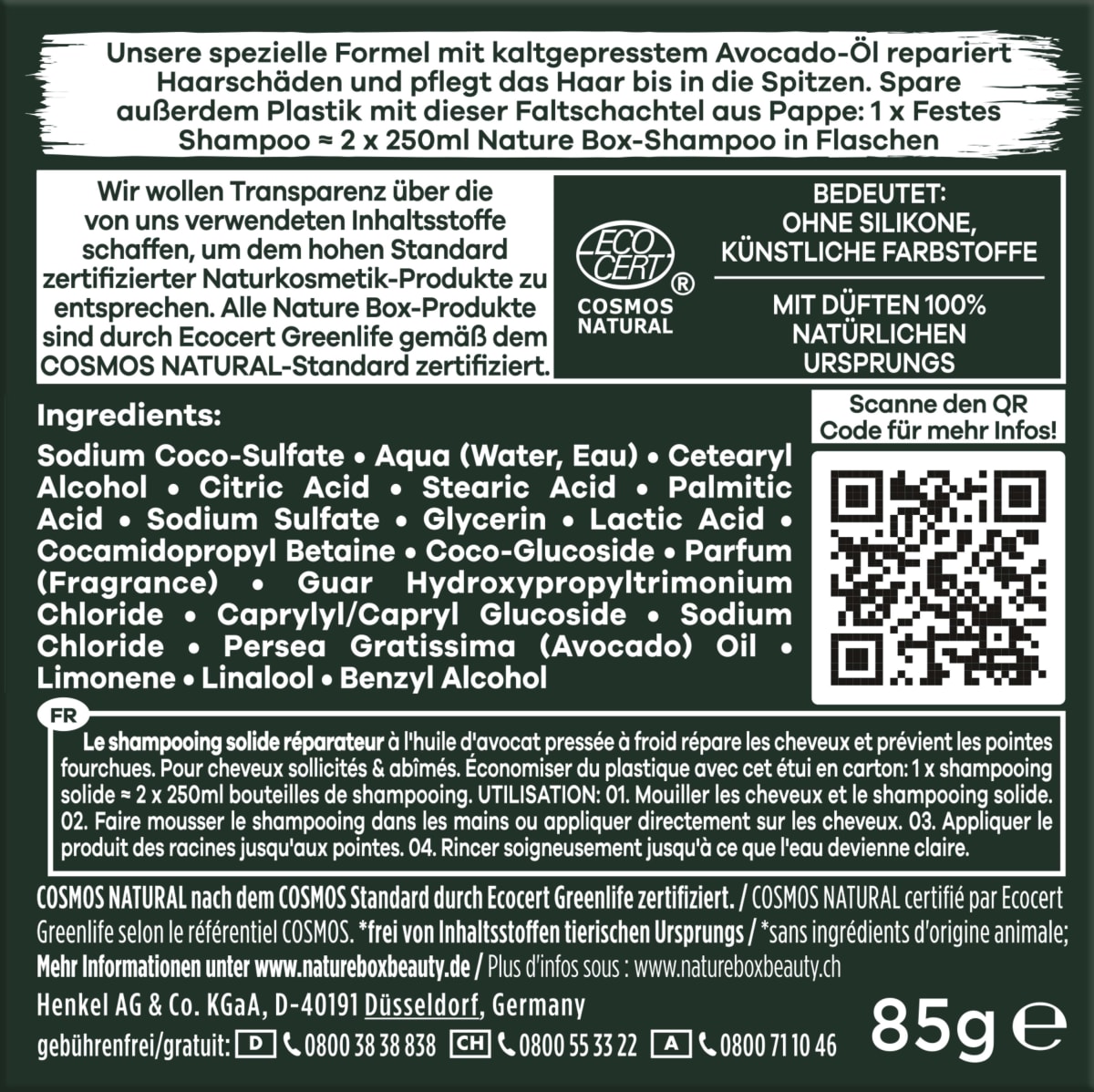 Festes Shampoo Avocado, 85 g