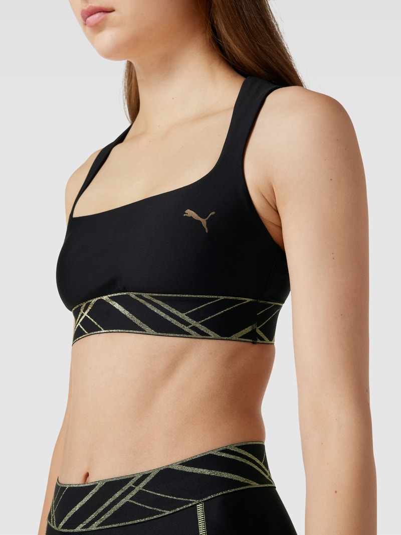 Bustier mit Logo-Print in schwarz
