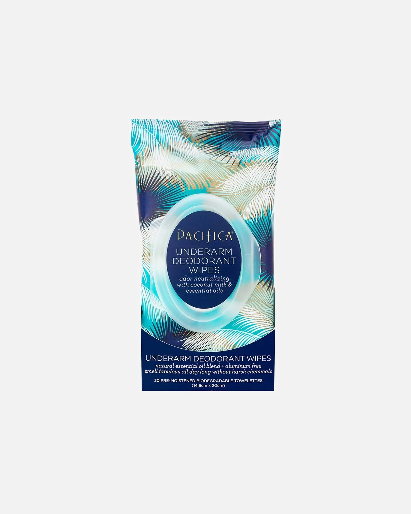 Toallitas desodorantes Pacifica con leche de coco y aceites esenciales