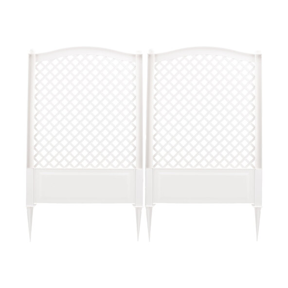 Spalier 100 cm mit Erdspieß 2er-Set, weiß