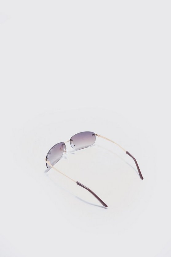 Eckige rahmenlose Sonnenbrille