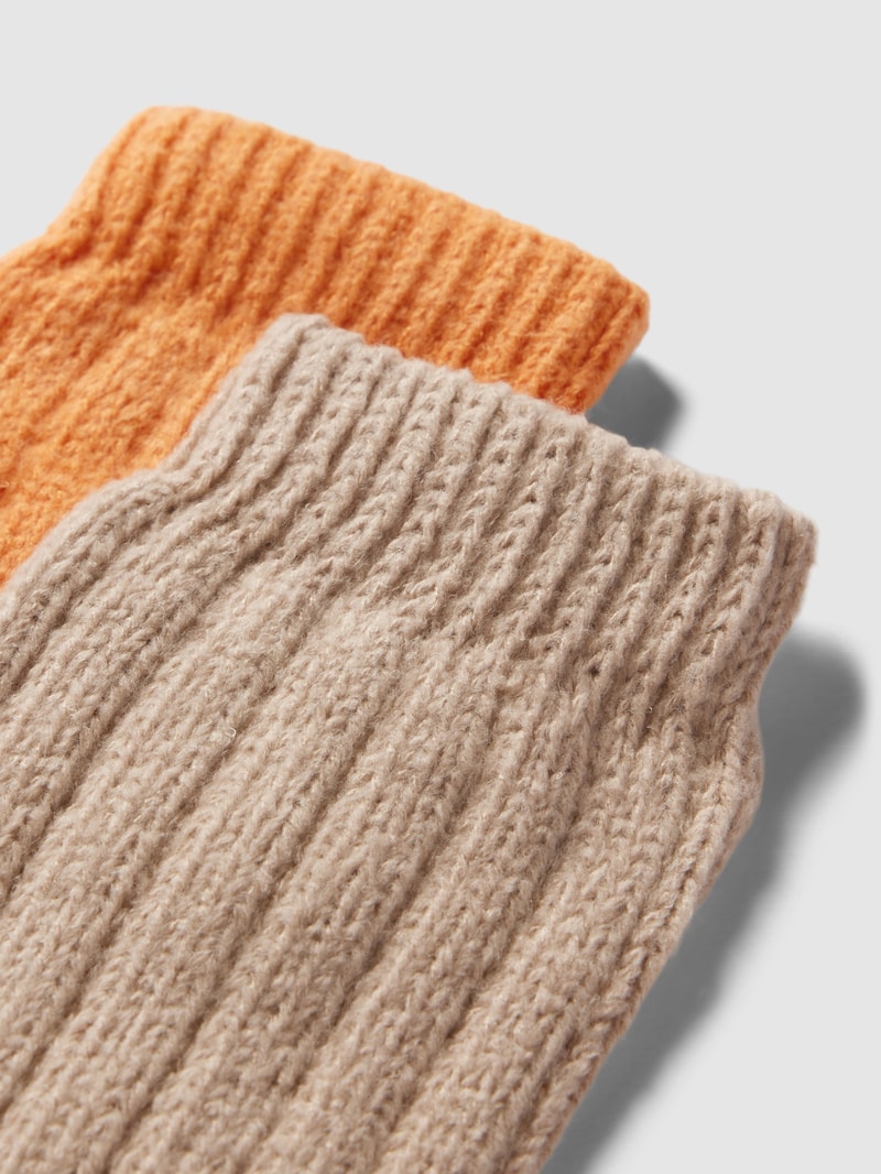 Socken mit geripptem Abschluss in apricot