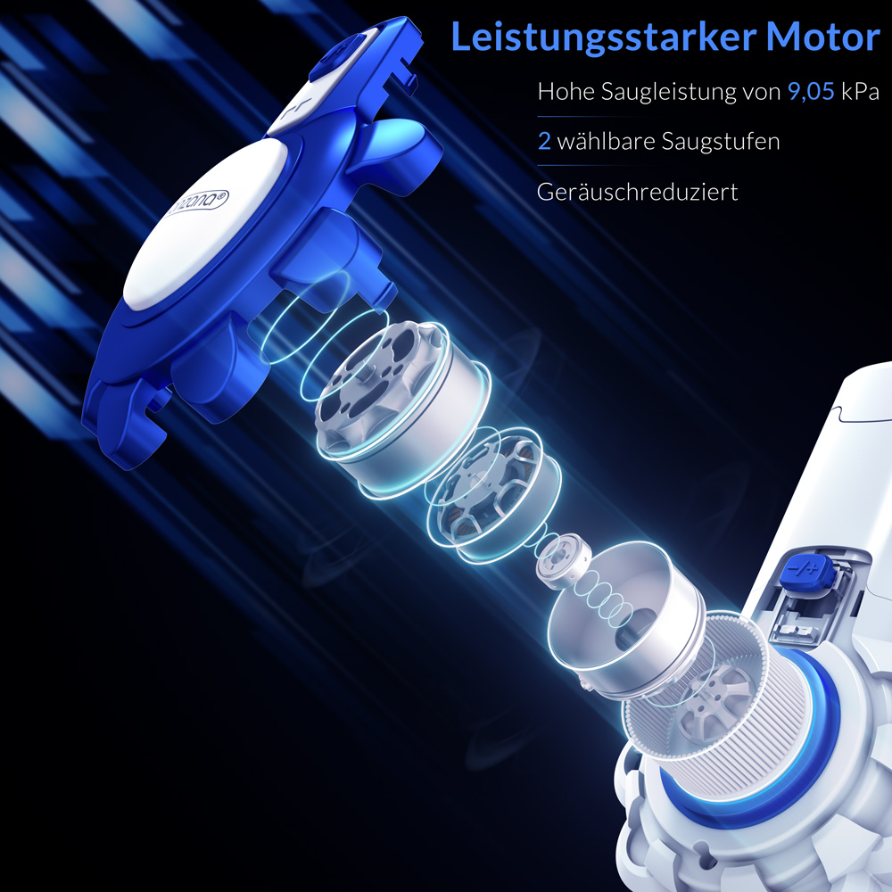 Casaria Deuba Akkustaubsauger Weiß Blau