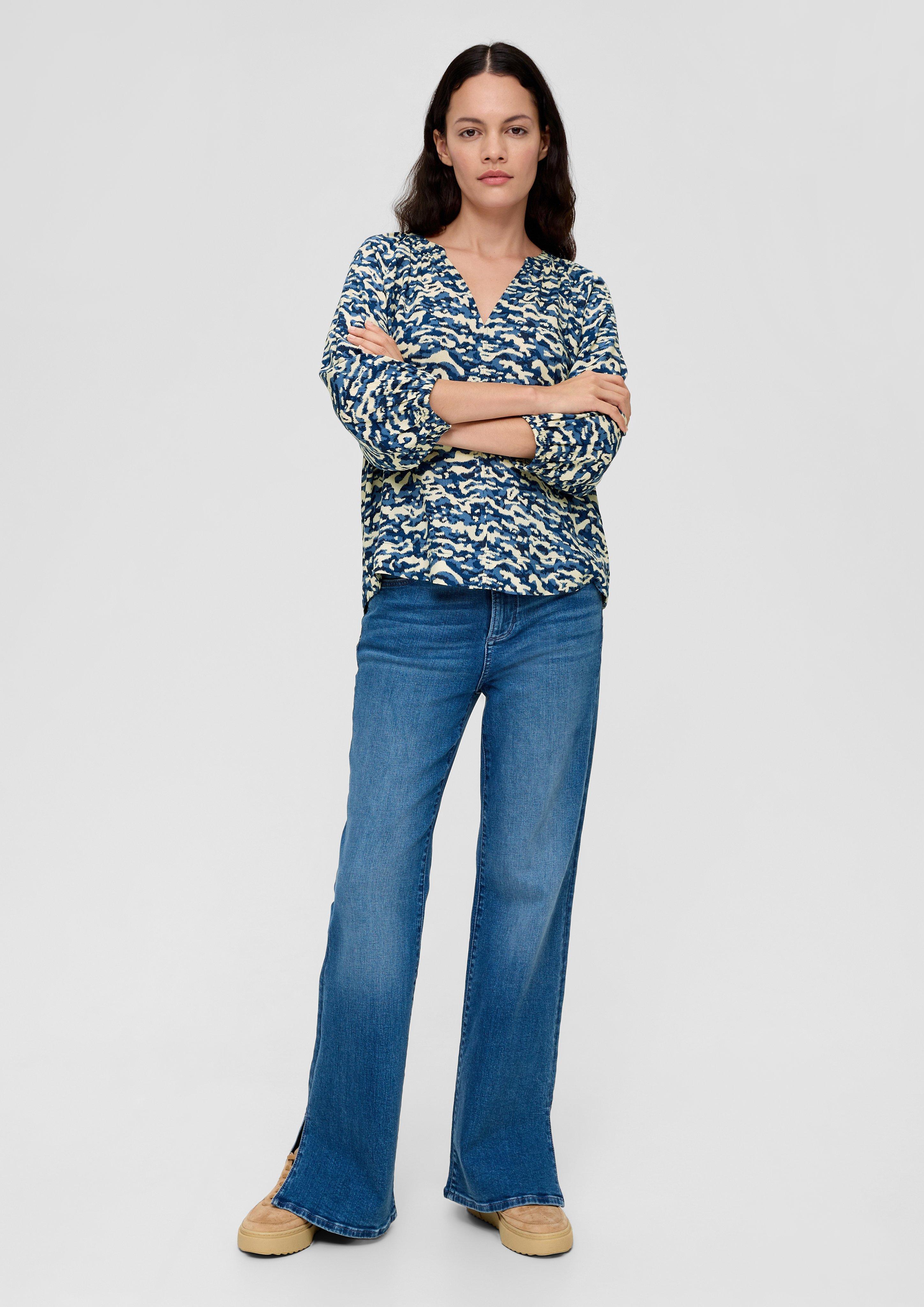 Gemusterte Bluse aus Viskose  2135719-57A1