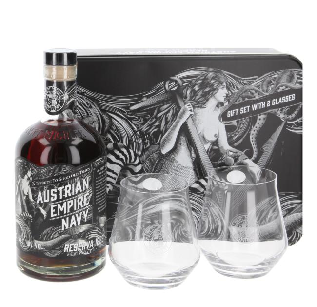 Austrian Empire Navy Rum Reserve 1863 inkl. 2 Gläser 0,7 l·40 % vol