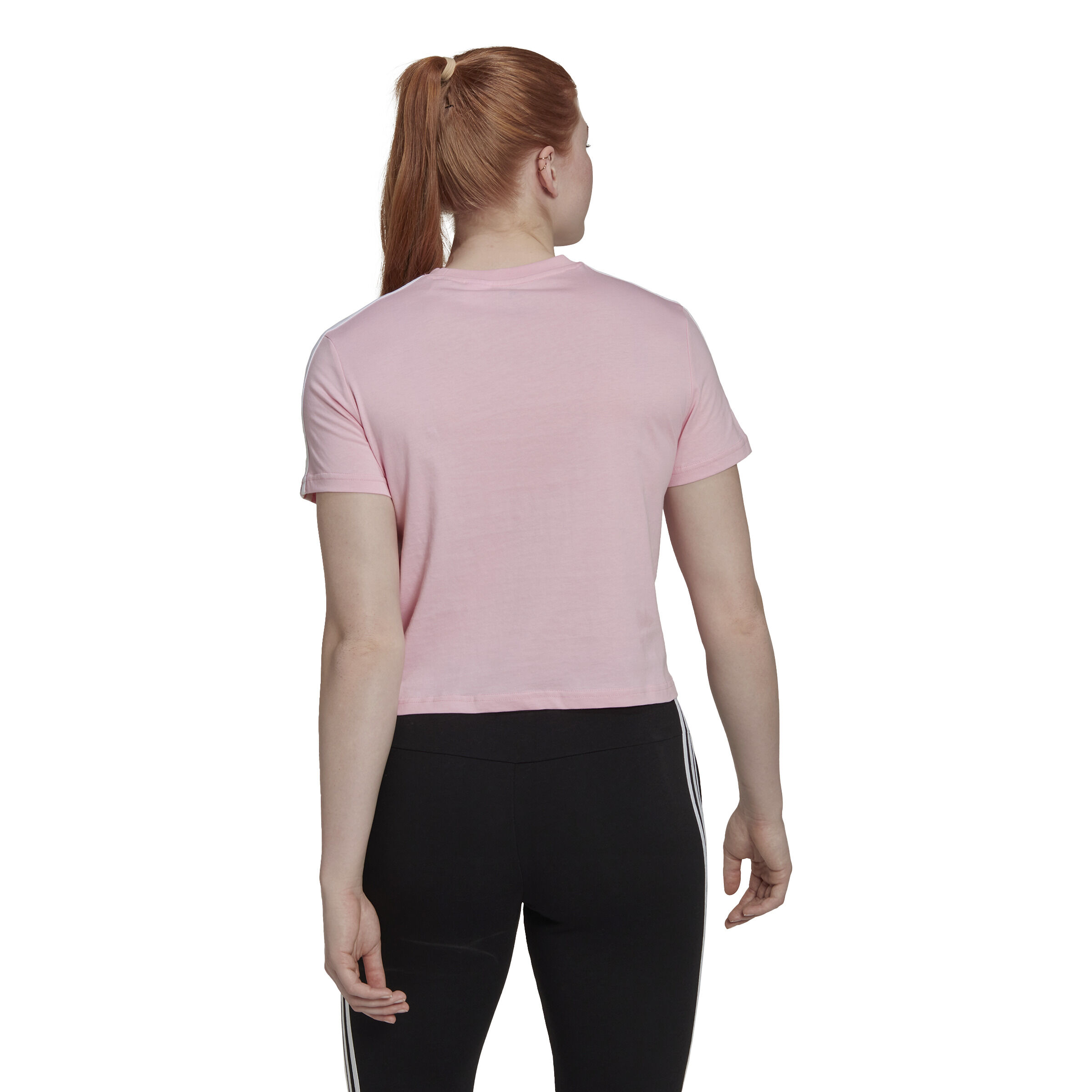 3 Stripes Cropped T-Shirt Damen - Pink